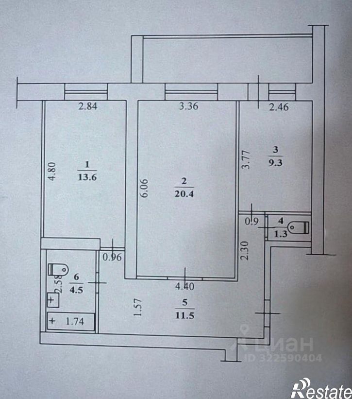 2-комн квартира ул Федора Попова, 17/2,  д. 17/2