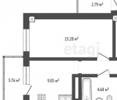 2-комн, 52кв м, этаж 10/12 улица Борисовка 3-й квартал, 5/3
