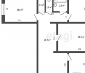 3-комн, 79кв м, этаж 1/2 улица Кирова, 3