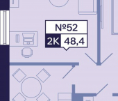 2-комн, 48 кв м, этаж 6/16 Республика Саха (Якутия), Якутск, Новопортовская улица