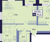3-комн, 82 кв м, этаж 12/16 Республика Саха (Якутия), Якутск, Новопортовская улица