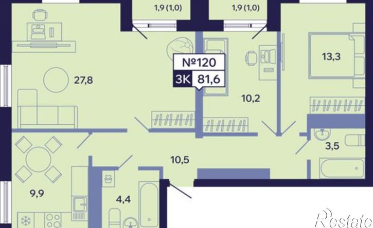 3-комн квартира в новом доме Республика Саха (Якутия), Якутск, Новопортовская улица