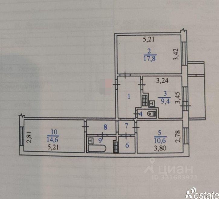 3-комн квартира пр-кт Мира, 7,  д. 7